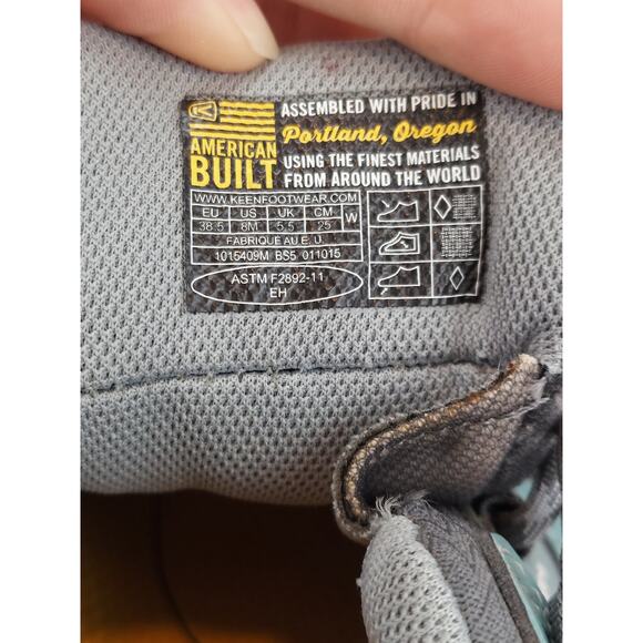 Keen Utility Detroit Low Soft Toe Hiking Shoes ASTM F 2892-11 Womens 8 Teal Gray - Picture 7 of 8